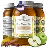 TrueSeaMoss Sea Moss Gel – Made in USA – Wildcrafted Seamoss, Fruits & Jarred Vegetables – Apple/Cinnamon, Pack of 1 (Labels may Vary)