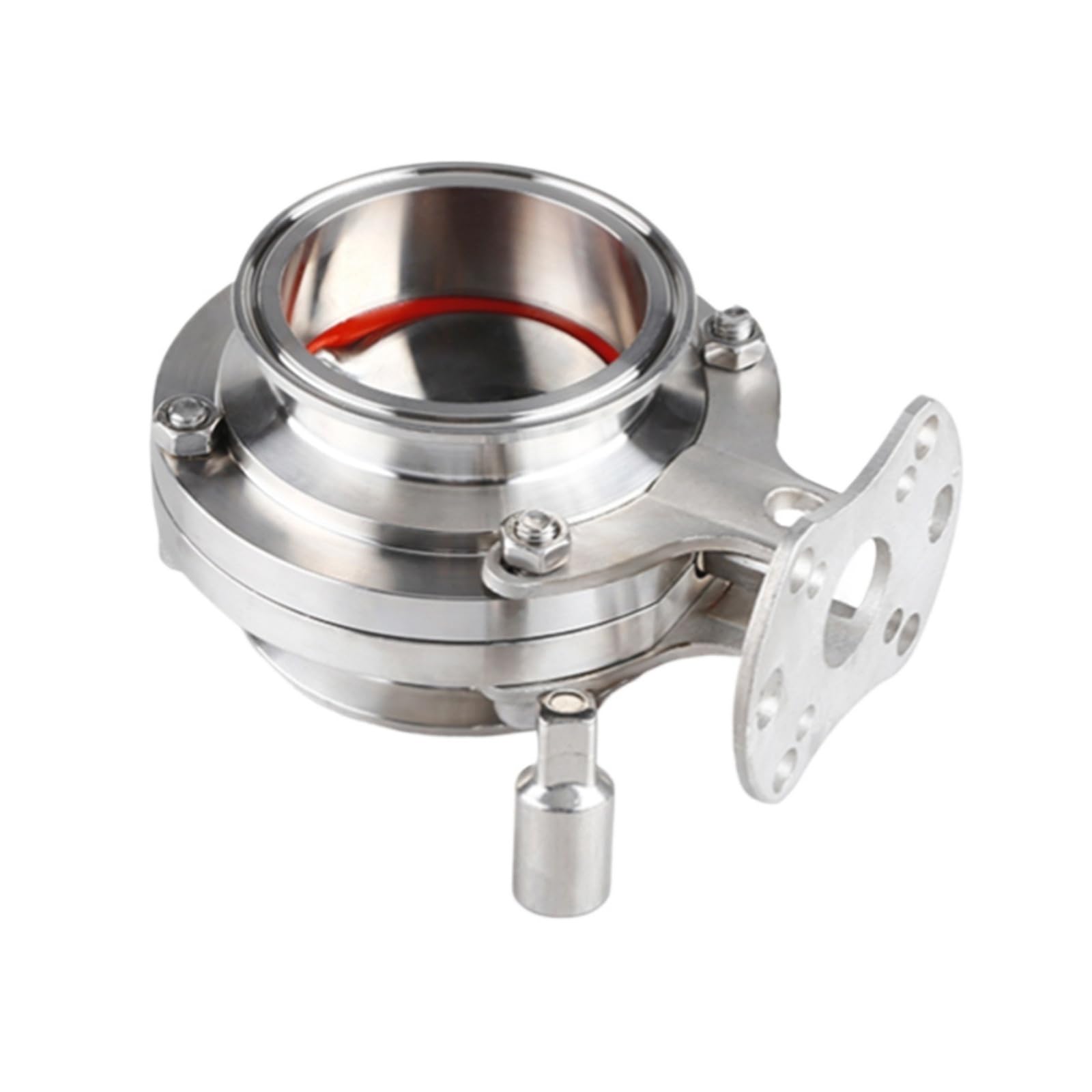Trgyjgkf One Color 3/4" Stainless Steel 304 Sanitary Butterfly Valve Platform Tri Clamp Od 50.5Mm Silicone Sealing