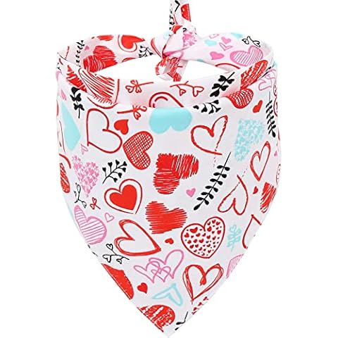 Valentine's Day Dog Bandana Reversible Triangle Bibs Scarf Accessories for Dogs Cats Pets Small Cover