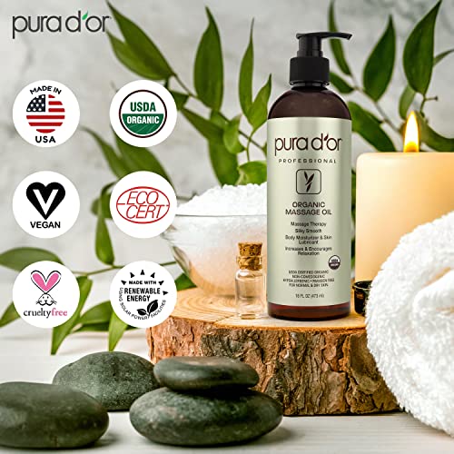Pura D'Or 84050 16 Oz Organic Massage Therapy Oil Usda Certified Almond, Apricot, Argan, Ginger, Jojoba thumb #3