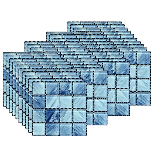 EasyLife 40pcs Stickers de carrelage mural, 10x10cm autocollant étanche et auto-adhésif, pour la décoration intérieure(Set4)