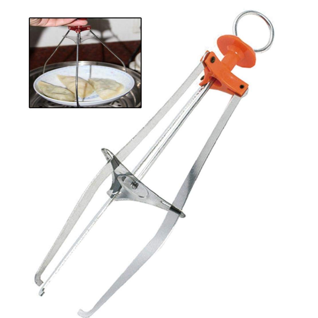 1pc Stainless Steel Anti-scald Bowl Clip Dish Plate Clamp Holder Gripper Clips for Moving Hot Plate Bowls Cooking Tools (random Colors)