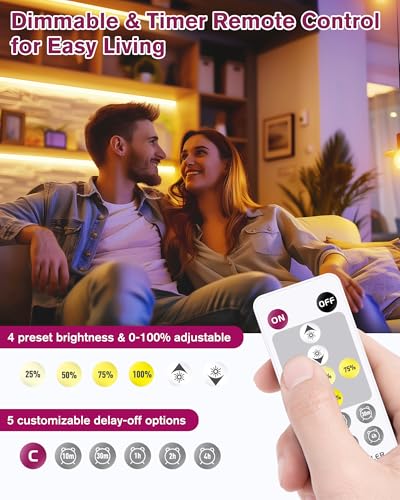 Image of EMITEVER COB LED Strip Lights Kit Warm White with Remote & 24V Power Supply,16.4ft Dimmable Tape Light 3000K, High Density 2400LEDs, 305+LM /FT, CRI90+, Suitable for Bedroom Kitchen Cabinet Lighting