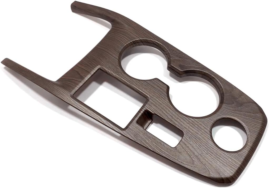 Auto Parts Fit for Nissan New Rogue 2021 2022 2023 2024 2025 2026 Interior Gear Shift Knob Console Panel Trims Cup Holder Frame Cover (B Style:Peach Wood) ABS 1PCS