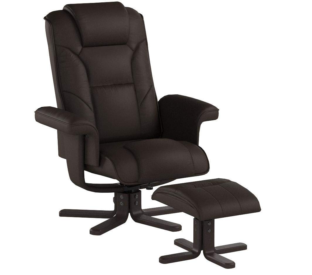 Julian Bowen Brown Fabric Malmo Recliner and Footstool