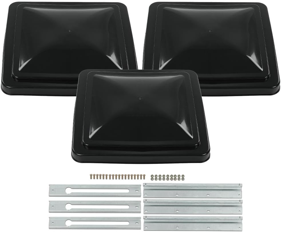 PIT66 Roof Vent Cover Replacement Lid Motorhome Camper RV Trailer 14 X 14 Compatible With Ventline Pre 2008 And Elixir Style Pin 1994 And Newer Smoked 2 Pcs
