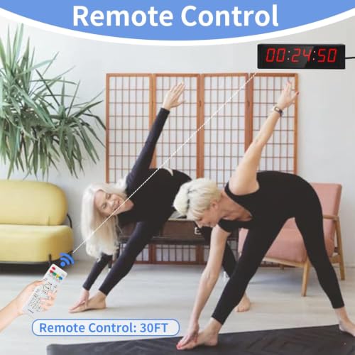 Large Stopwatch with Start/Stop Button, LED Digital Timer with Remote, Countdown Clock with Buzzer, Gym Clock for Home Gym, Interval Timer for Workout - Image 5