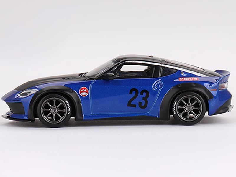 Z LB Nation Works #23 Seiran Blue Metallic with Black Hood and Top Limited Edition to 6000 Pieces Worldwide 1/64 Diecast Model Car by Mini GT MGT00732