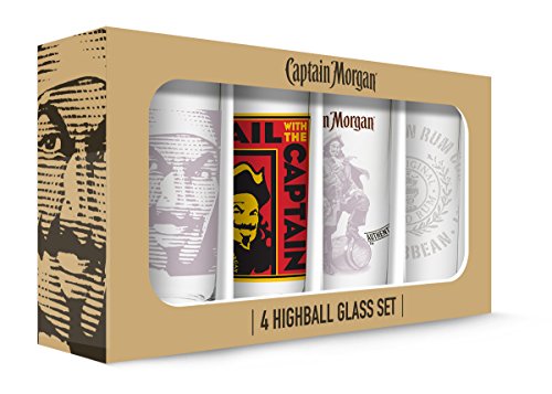 Captain Morgan, Clear Hi Balls set of 4, 16 oz. high