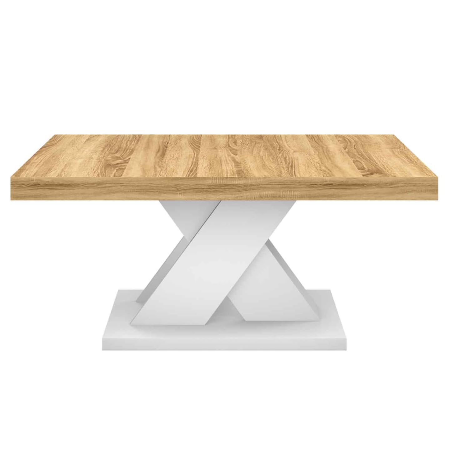 IDMarket - Mesa de Centro Alicia Tablero de Madera y Pie X Blanco
