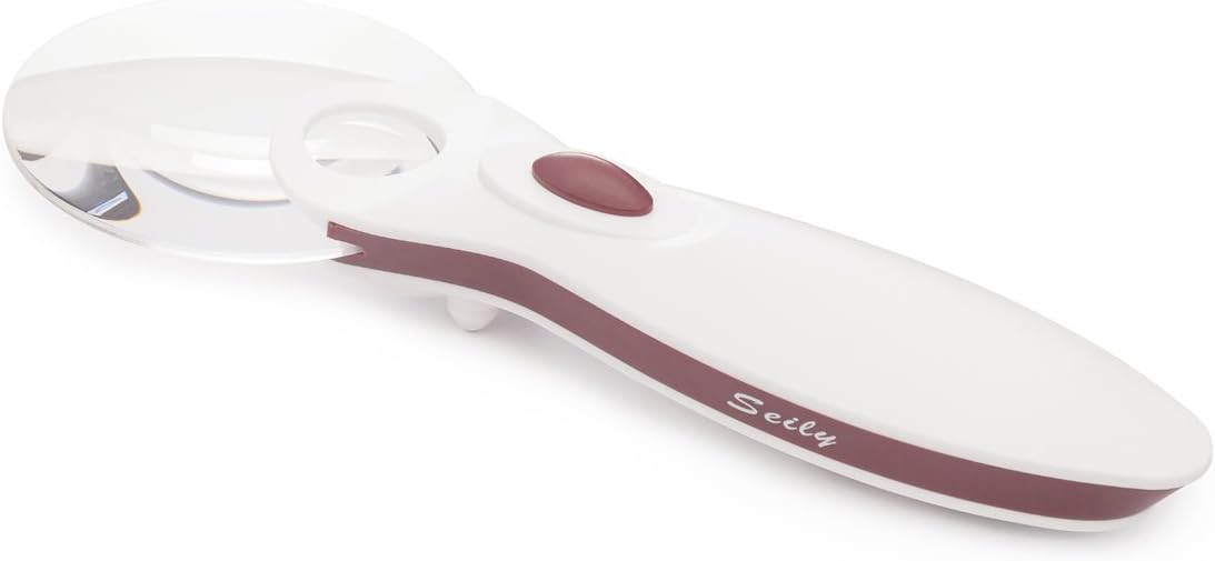 LED Handheld Magnifying Glass with Light and 3X 6X Illuminated Magnifier for Reading Books, Newspapers, Menus, Maps, Electronics, Pill Bottles. Frame Free Design - Only 2.18 Oz Perfect Gift.
