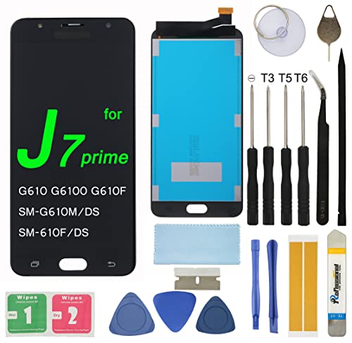 Screen Replacement for Samsung Galaxy J7 Prime G610 G6100 G610F SM- G610M/DS SM-610F/DS On7 Assembly LCD Display Touch Screen Digitizer with Tools Adhesive