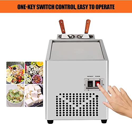 Kommerzielle Eiscreme-Rollenmaschine 220W Gebratene Joghurt-Crememaschine Gebratene Eiscreme-Rollenmaschine 35X25Cm Einzeltopf Gebratene Eismaschine Dessert-Shop Gebratener Joghurt-Hersteller – Bild 5