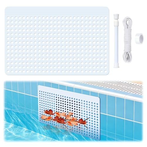 Ztzfacai Pool Skimmer Guard Kit 15.79.8 Rustproof Pool Skimmer Leaf Guard Net with Rope & Telescopic Rod Pool Skimmer Screen Saver Debris Hair & Leaves Catcher for Inground & Above Ground Pools