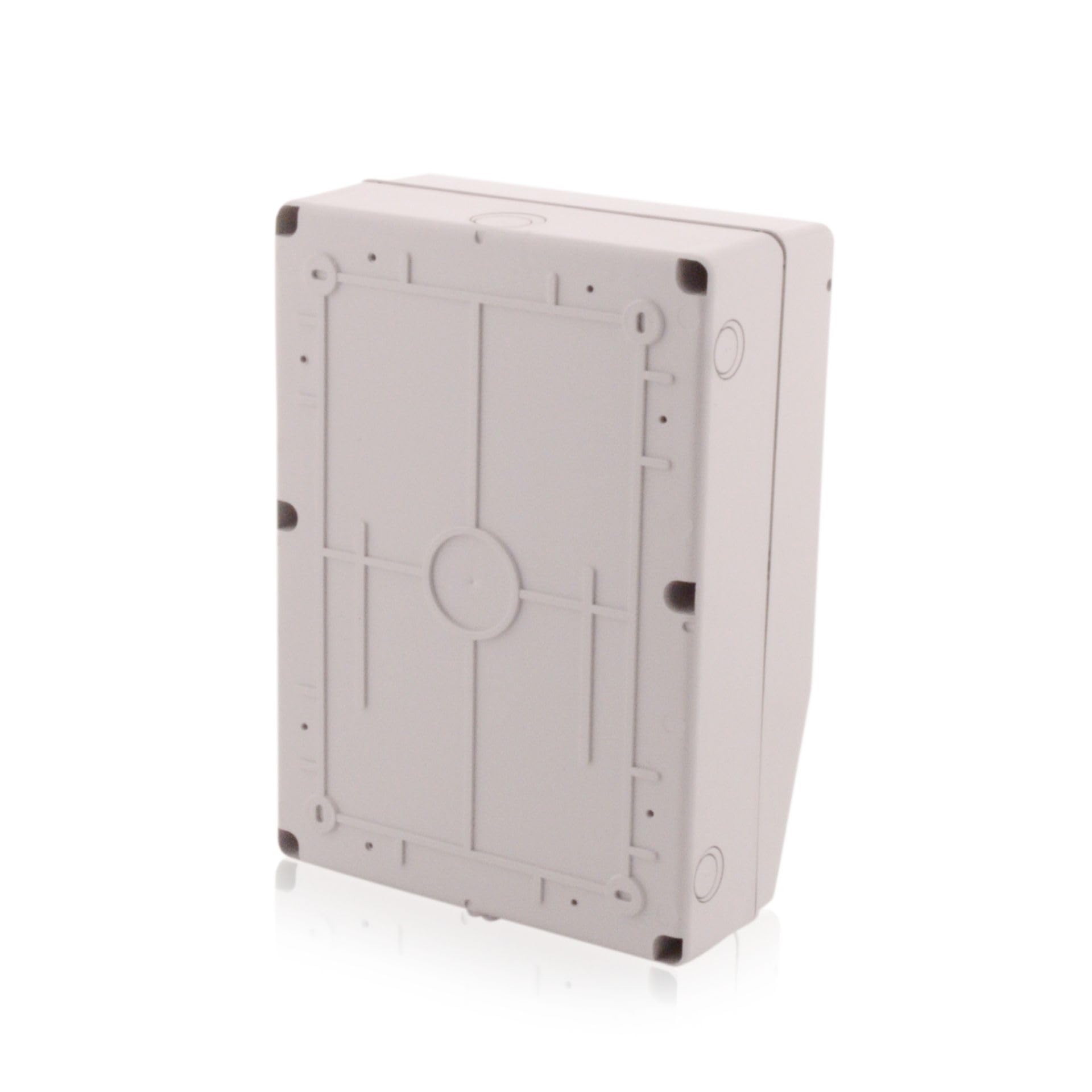 Intratec Baustromverteiler Aufputz Gehäuse IP65, 360x260mm, 4-6 CEE Steckverbindungen, Wasserdichtes Kunststoffgehäuse, UV-beständig, Außeneinsatz