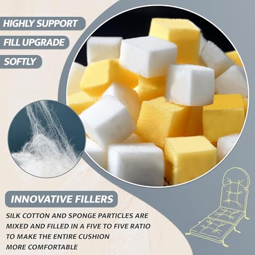 Image of mudilun Adirondack Chair Cushion with Ottoman Cushion Outdoor Tufted Waterproof Lounge Cushion Anti-Slip Thickened High Back Patio Seat Pads (Custom Colors)