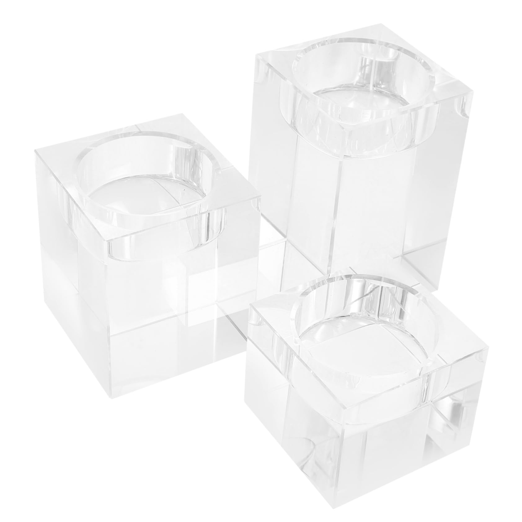 Portavelas Votivos de Cristal Decorativos para Mesa, 3 Piezas
