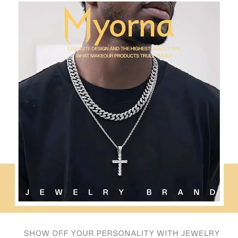 Moissanite Cross Pendant Necklace for Women, D Color VVS1 18K White Gold Plated 925 Sterling Silver, Lab Created Diamond Jewelry Gift Jesus Christian Religious Crucifix2