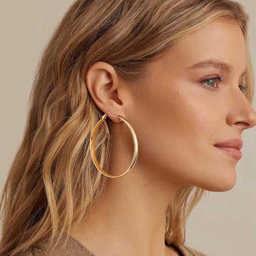 Image of Gacimy Gold Hoop Earrings for Women with 925 Sterling Silver Post
