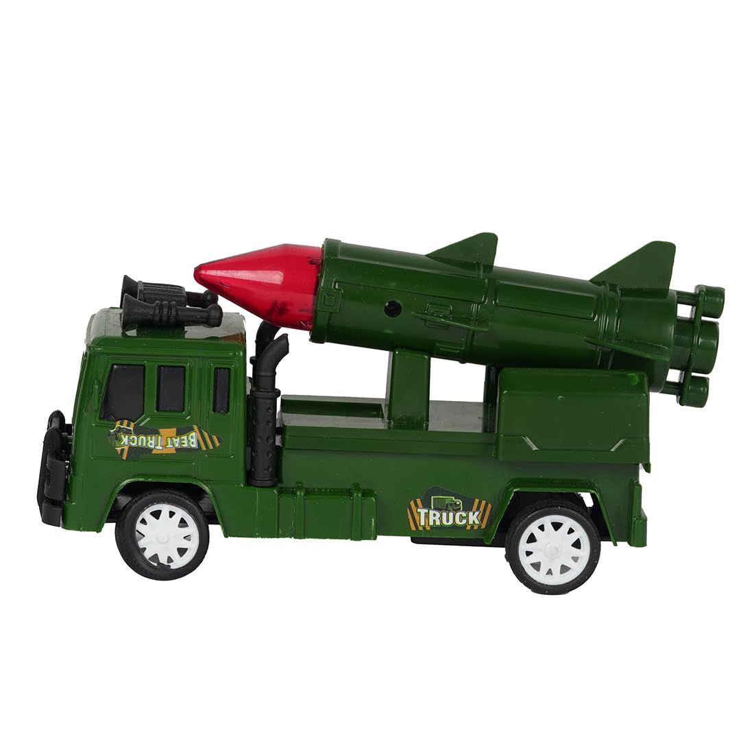 Asian Portable Plastic Pull Back Rocket Launcher Military Vehicle Toy for Kids (Army Print)