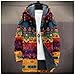 MARSVOVO Mens Western Jacket Aztec Print Cardigan Fleece Hoodies Long Sleeve Hooded Neck Winter Warm Fashion Casual Full Zipper Coat with Pockets colorful 2XL