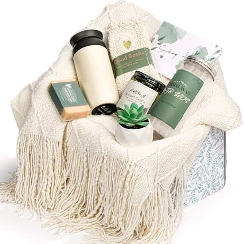 Get Well Soon Gifts for Women with Sending Hug Theme, Sympathy Gift Baskets, Inspirational Gift Package for Women, Self-Care Gifts Relaxing Presents After Surgery for Her Mom Wife Sister Friend