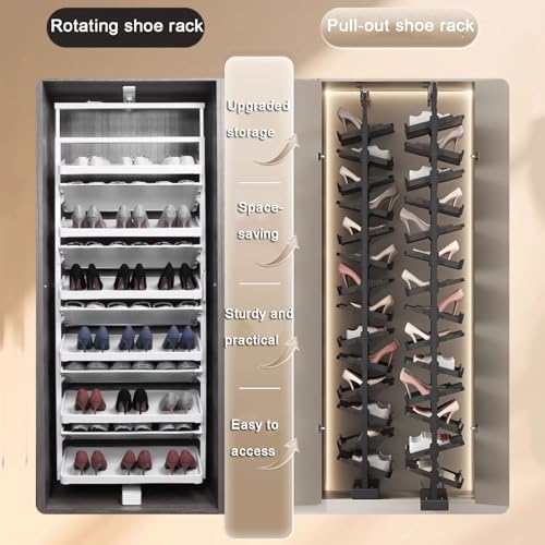 Zapatero extraíble giratorio apilable, armario de almacenamiento extraíble, organizador de estante Vertical Ajustable, organizador de Zapatero extraíble Ajustable - almacenamiento apilable d