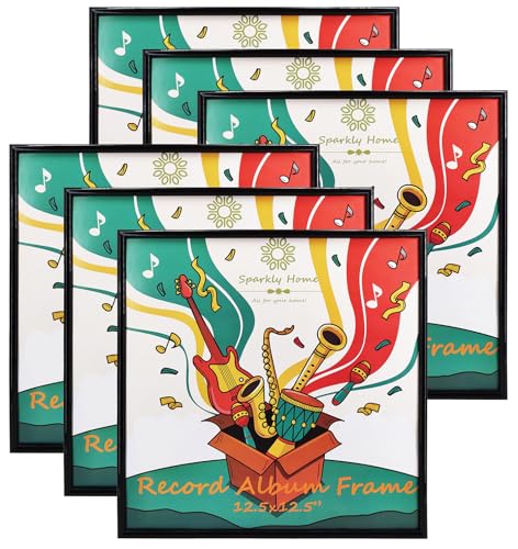 6 Packs,12.5×12.5 Black PVC Music Vinyl Record Album Frame, Display Music Vinyl LP Record Album Covers (6 Pack Black Frame) - Les Beatles, Paul McCartney, John Lennon, RIngo Starr, George Harrison 6 Packs,12.5x12.5 Black PVC Music Vinyl Record Album Frame, Display Music Vinyl LP Record Album Covers (6 Pack Black Frame)