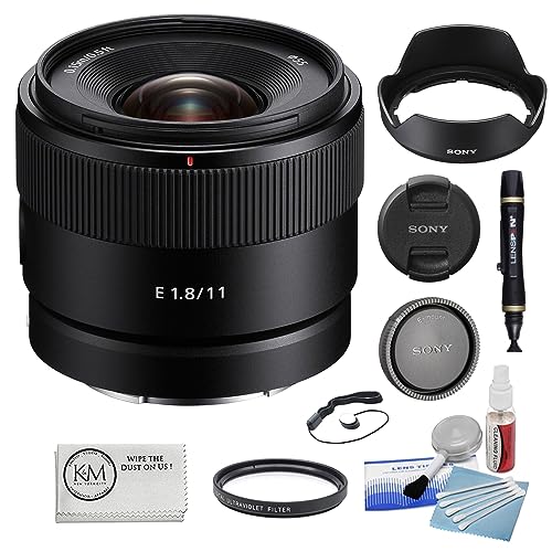 Sony E 11mm f/1.8 Lens Bundled with 55mm UV Glass Filter + 5-Piece Cleaning Kit + Cleaning Lens Pen + Lens Cap Keeper + Microfiber Cleaning Cloth (6 Items)