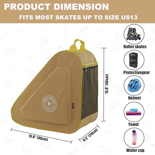 Image of HEXIFUL Skate Bag for Ice, Inline, Roller & Quad Skates - Kids & Adults