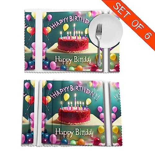 Set de table isolant thermique 30,5x45,7 cm lavable anniversaire - 5