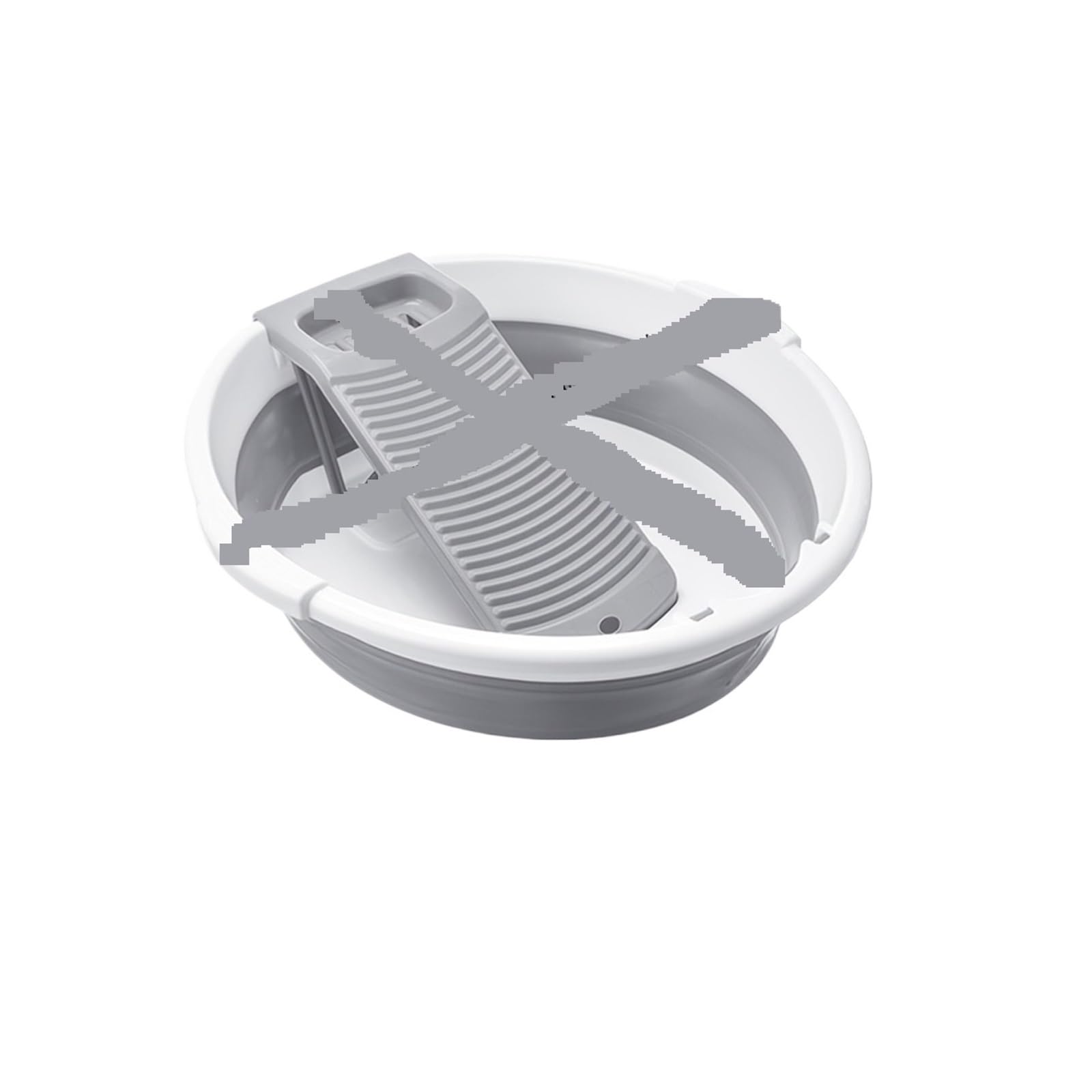 Antislip Washboard Basin 18 Inch,foldable Laundry Basin With Washboard, Bottom Drainage,portable for Travel And Camping, for Cleaning Clothes and Socks(Grey)