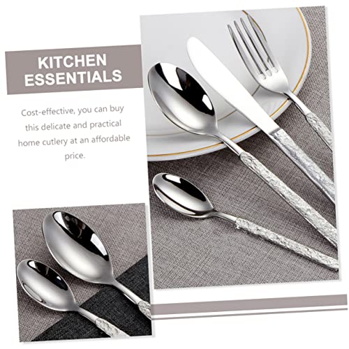 Alipis 3 Sätze Besteck-Löffel-Set küchenbesteck sicherheitsgeschirr Steakgabel wiederverwendbares Besteck Küchenutensilien langlebiges Geschirr Rostfreier Stahl Besteck Löffel Küchenwaren 3 Alipis 3 Sätze Besteck-Löffel-Set küchenbesteck sicherheitsgeschirr Steakgabel wiederverwendbares Besteck Küchenutensilien langlebiges Geschirr Rostfreier Stahl Besteck Löffel Küchenwaren