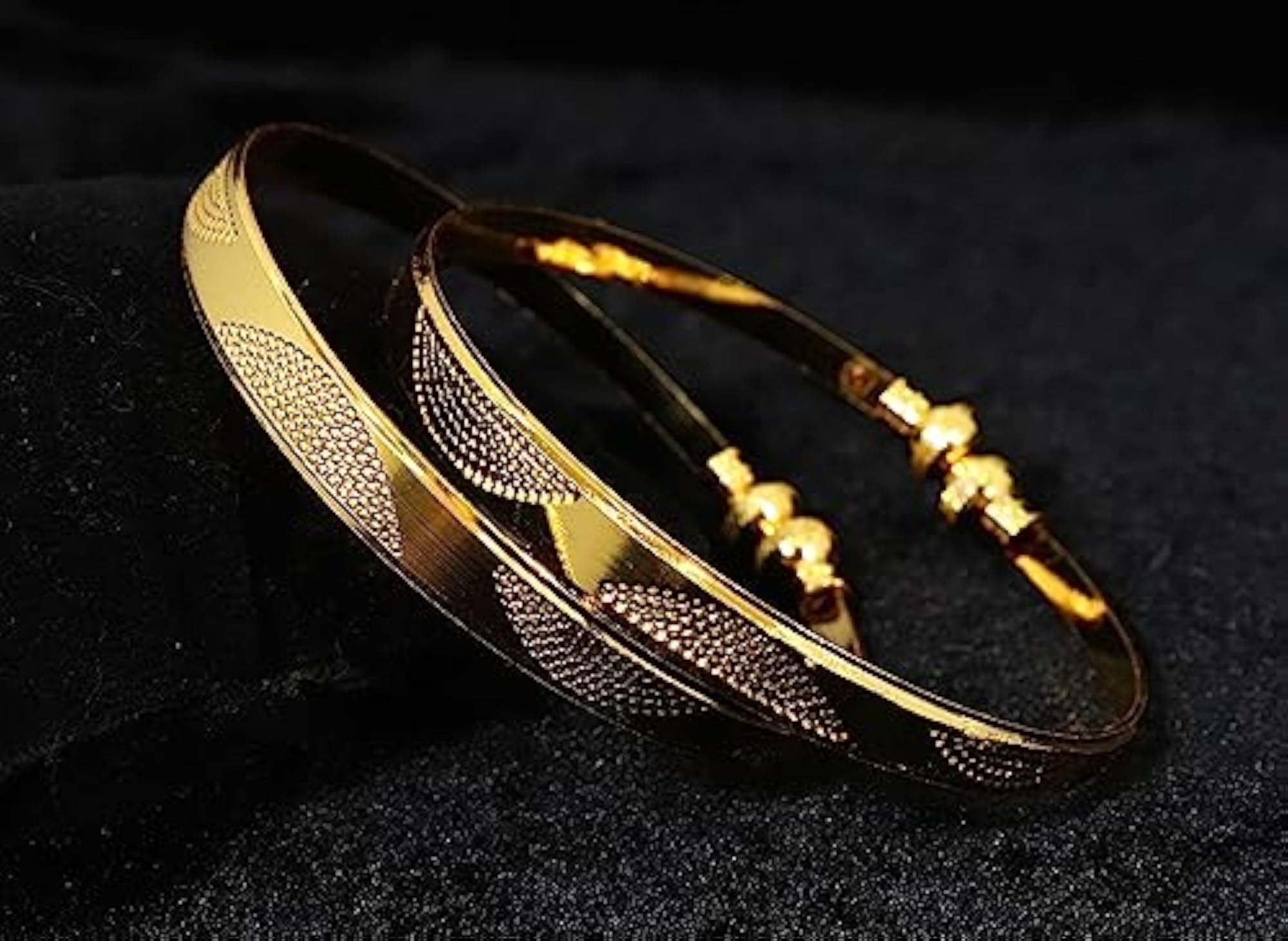Brass Bangle Bracelet Set, Pack Of 2