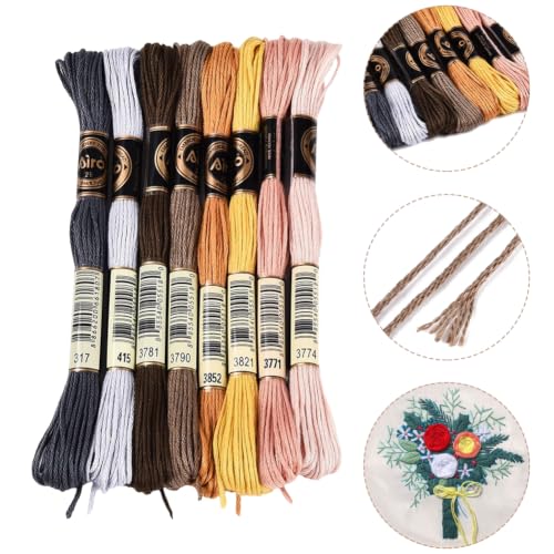 Image of 8 Skeins 70 Yards Colorful Friendship Bracelet String for Sewing