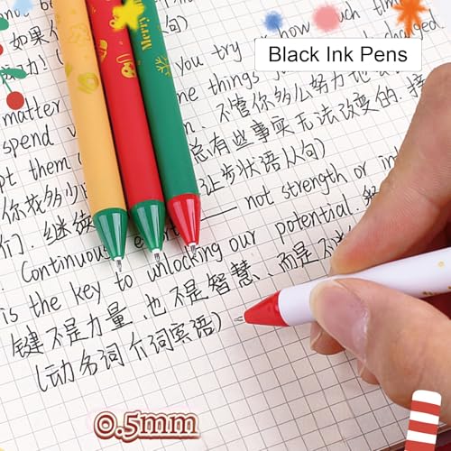 MOZXIRZ 4 bolígrafos retráctiles de tinta gel negra 0.5 mm miniatura 5