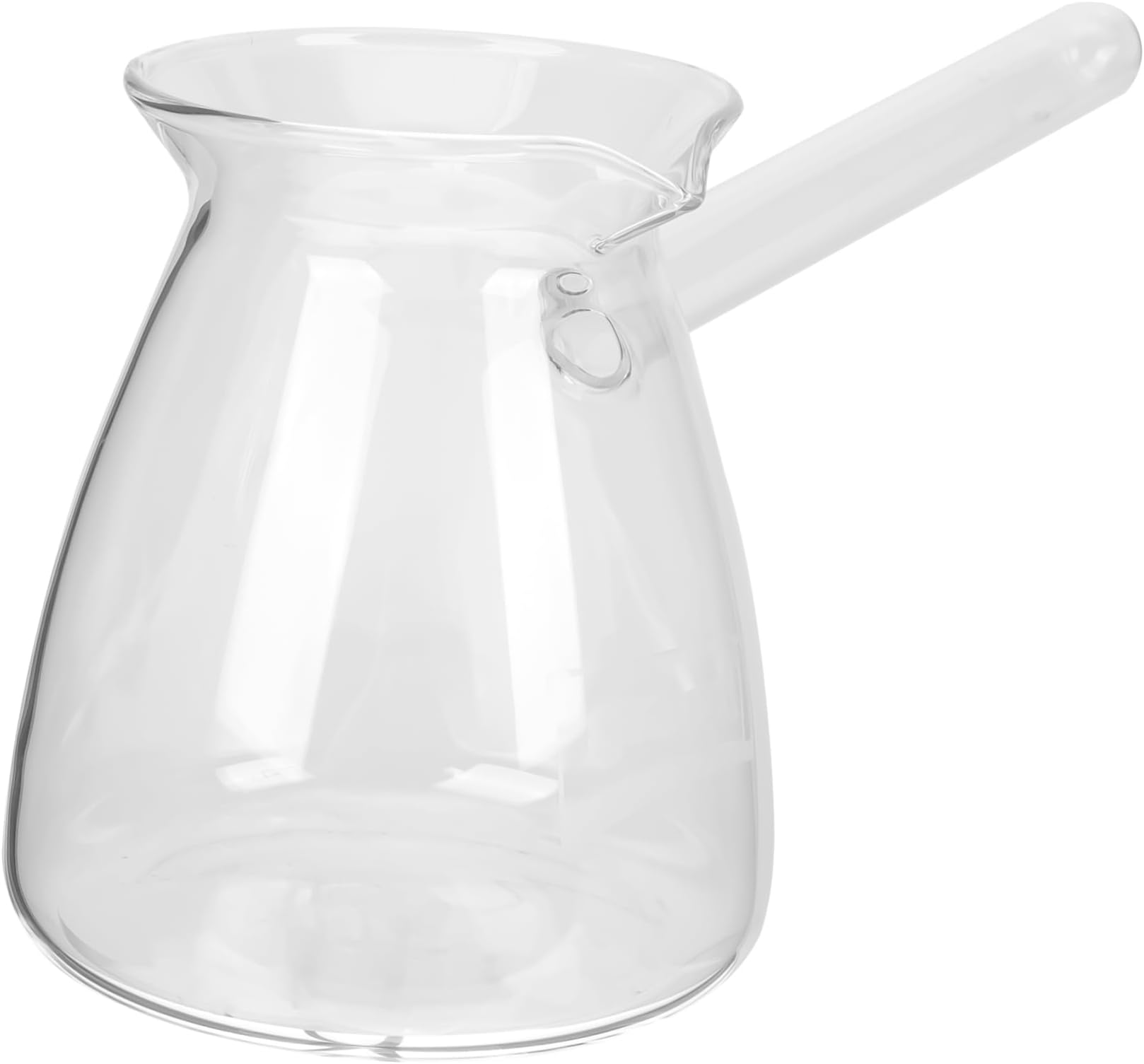 Yardwe Thickened Glass Turkish Coffee Pot 15Oz Side Handle Cezve for Brewing Coffee Tea Milk and Chocolate Stove Top Use