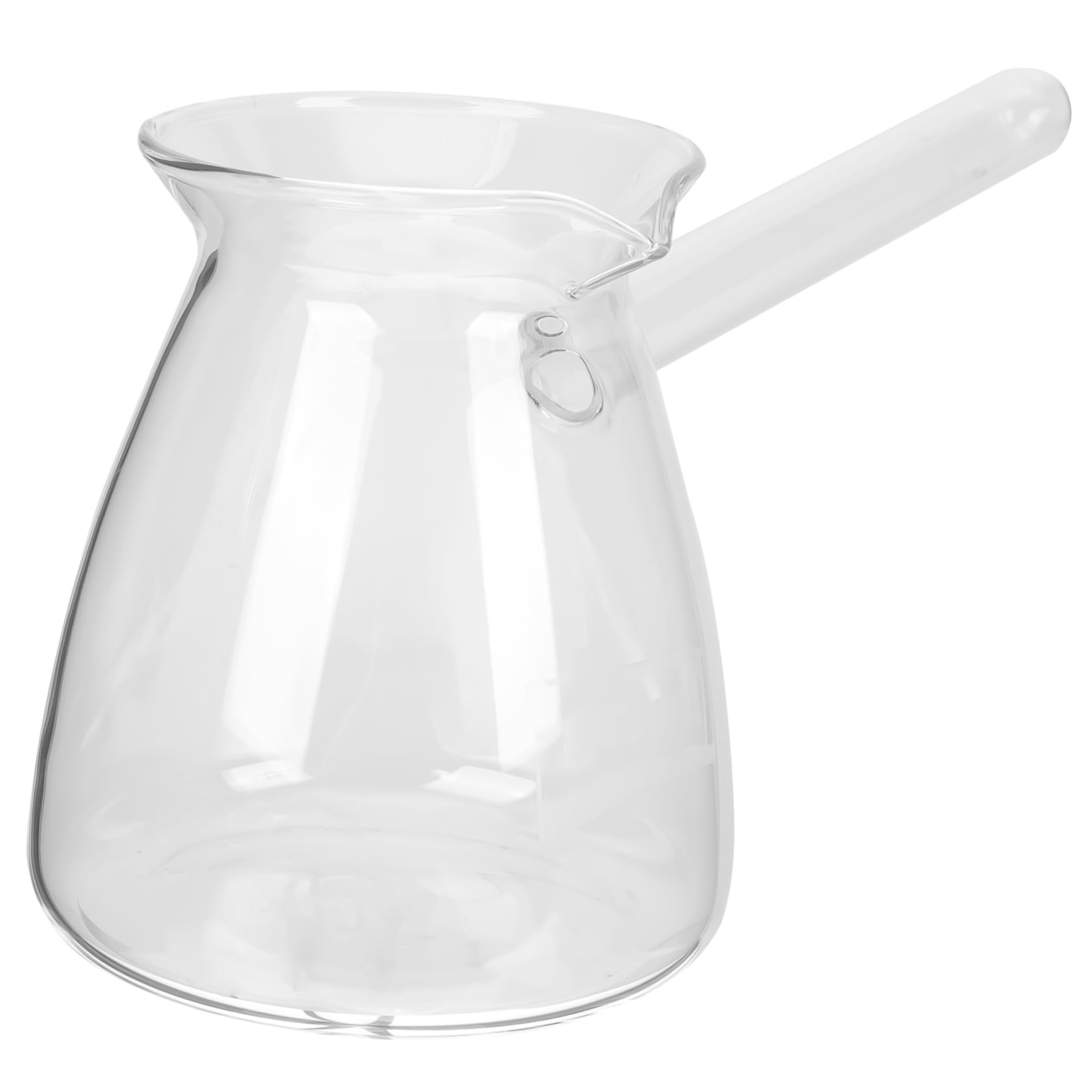 Yardwe Thickened Glass Turkish Coffee Pot 15Oz Side Handle Cezve for Brewing Coffee Tea Milk and Chocolate Stove Top Use