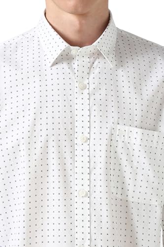 Image of Peter England Men's Everyday Ditsy Print Slim Fit Full Sleeve Casual Shirt | 100% Cotton