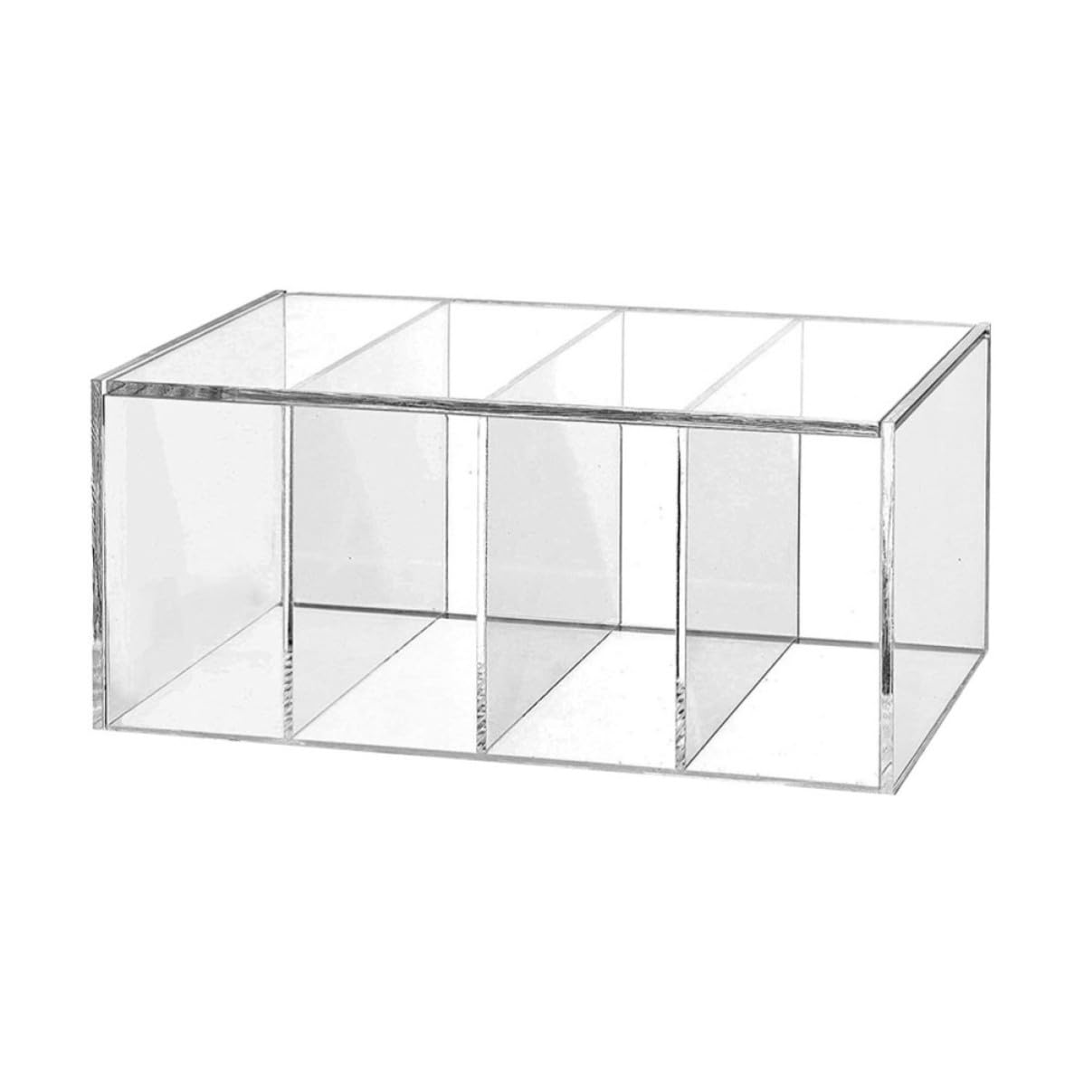 Boîte de rangement acrylique à couvercle rabattable et 4 bacs