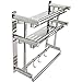 PNBBStainless Steel 3-Tier Shelf with Towel Bars,Bathroom Shower Caddy,Bathroom Storage Holder Dual Tier Shelf