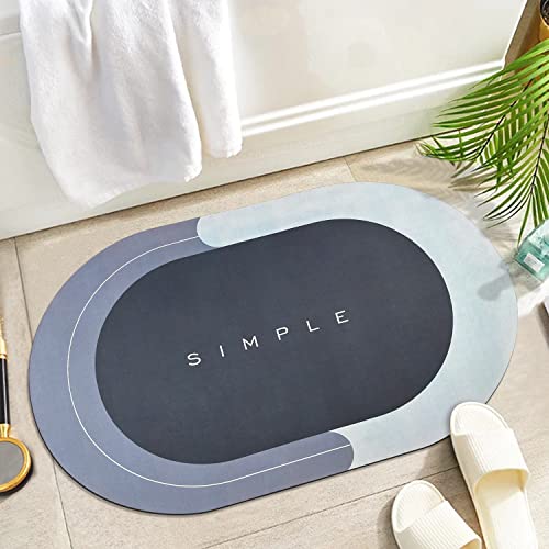 AAZZKANG Badezimmerteppich-Matte mit rutschfester Gummi-Unterseite, weicher, bequemer Badteppich, super saugfähig, schnell trocknend, Duschmatten für Badewanne, WC, Innenbereich, Blau Cover