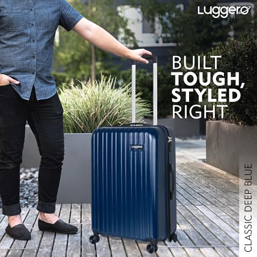 Image of Luggero - Classic Light-Weight & Durable Polycarbonate DEEP Blue Unisex Hard Luggage| Small- 51cm |8 Smooth Spinner TPV Wheels Outer Combi Lock |Trolley Bag