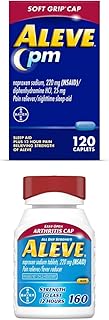 Aleve PM Naproxen Sodium Caplets, 120 Count Arthritis Relief Naproxen Sodium Gelcaps, 160 Count, Sleep Aid and Arthritis Pain Relief