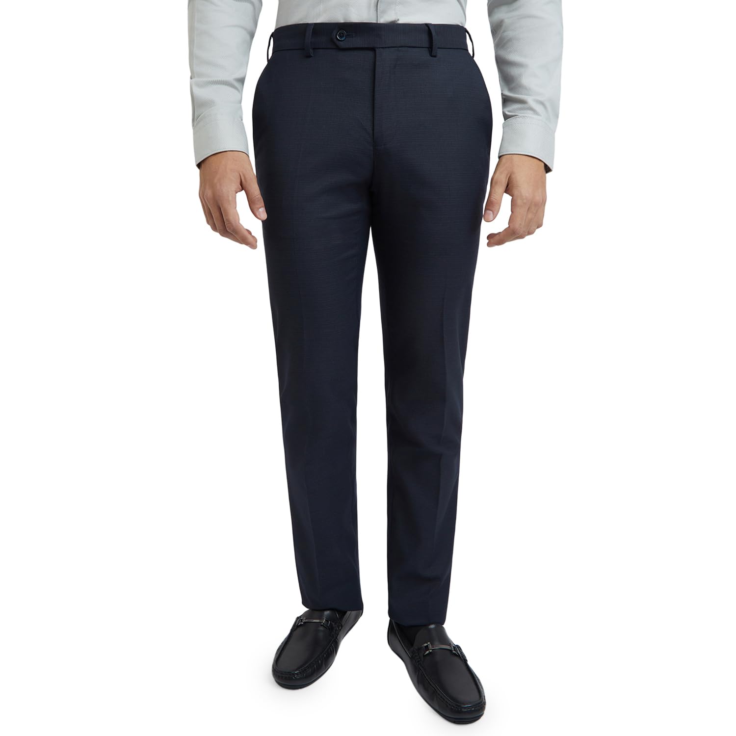 raymond Men's Slim Fit Checks Pattern Polyester Blend Pleated Formal Trouser-picture-25