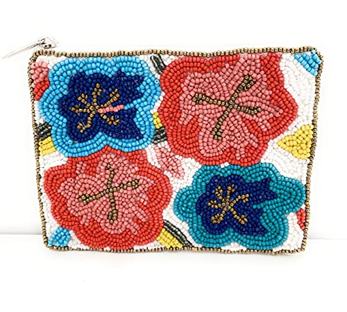 Floral Coin Purse Pouch, Coin Purse Pouch, Beaded Coin Purse, Cute Coin Purse, Beaded Purse, Summer Coin Purse, Best Friend Gift, Pouches, Boho Bags, Wallets For Her #TOP2
