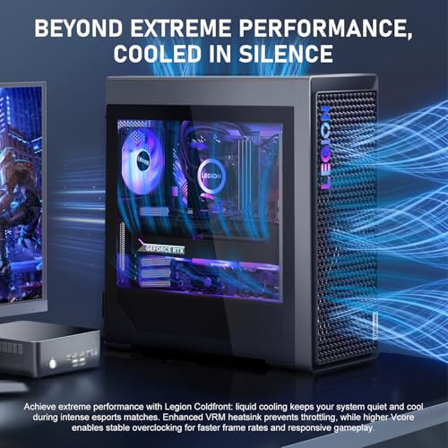 Image of Lenovo Legion T7 Gen 10 Gaming Tower Desktop, Intel Core Ultra 9 285K, GeForce RTX 5080, 32GB DDR5 UDIMM, 2TB PCIe M.2 SSD, DP Port, Wi-Fi 6, Windows 11 Home, Black