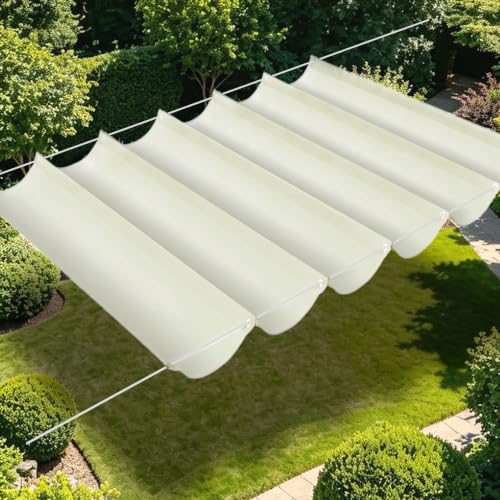 Toile d'ombrage extérieur grand format imperméable blanc cassé