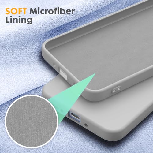 Image of DIZORO Microfiber Candy Case for Samsung A17 5G Smooth Touch Cushion Liquid Soft Silicone Gel Rubber Phone Cases Non-Slip Full Body Protective Shockproof Back Cover -Titanium