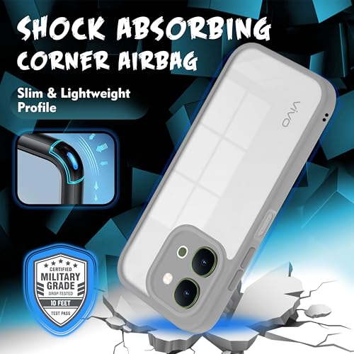 V-TAN Vivo T5x 5G Case, Clear, TPU, Gray - Image 4
